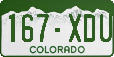CO license plate 167XDU