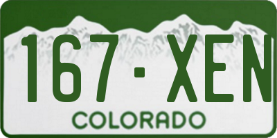 CO license plate 167XEN