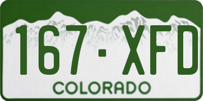 CO license plate 167XFD