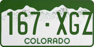 CO license plate 167XGZ