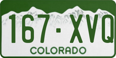 CO license plate 167XVQ