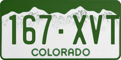 CO license plate 167XVT
