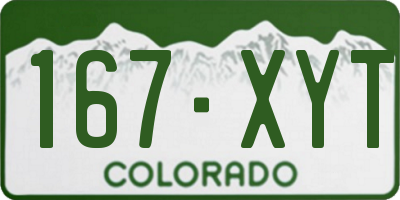 CO license plate 167XYT
