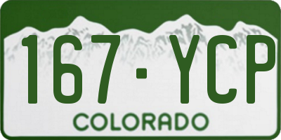 CO license plate 167YCP