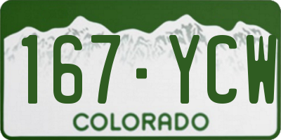 CO license plate 167YCW