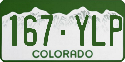CO license plate 167YLP