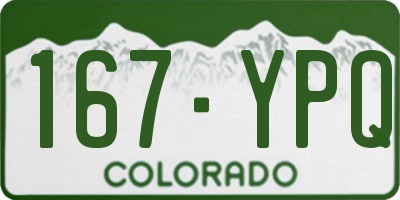 CO license plate 167YPQ