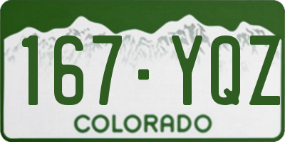 CO license plate 167YQZ