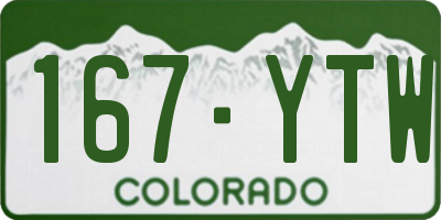 CO license plate 167YTW
