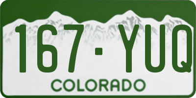 CO license plate 167YUQ
