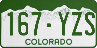 CO license plate 167YZS