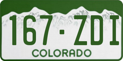 CO license plate 167ZDI