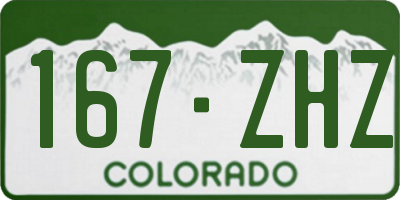 CO license plate 167ZHZ