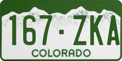 CO license plate 167ZKA