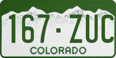 CO license plate 167ZUC