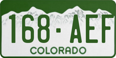 CO license plate 168AEF