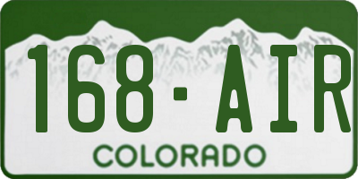 CO license plate 168AIR