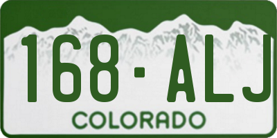 CO license plate 168ALJ