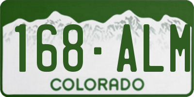 CO license plate 168ALM