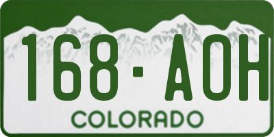 CO license plate 168AOH