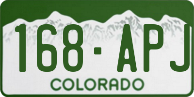 CO license plate 168APJ