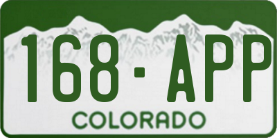 CO license plate 168APP