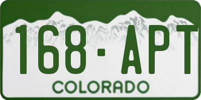 CO license plate 168APT