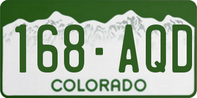 CO license plate 168AQD