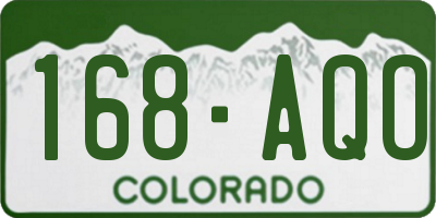 CO license plate 168AQO