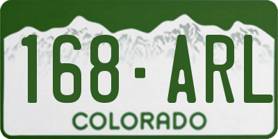 CO license plate 168ARL