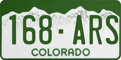CO license plate 168ARS