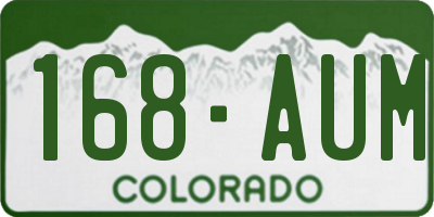 CO license plate 168AUM