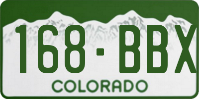 CO license plate 168BBX