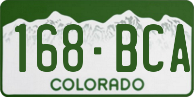 CO license plate 168BCA