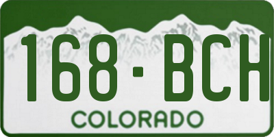 CO license plate 168BCH