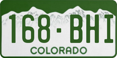 CO license plate 168BHI
