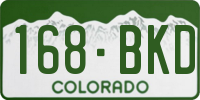 CO license plate 168BKD
