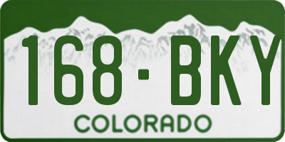 CO license plate 168BKY