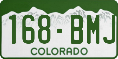 CO license plate 168BMJ