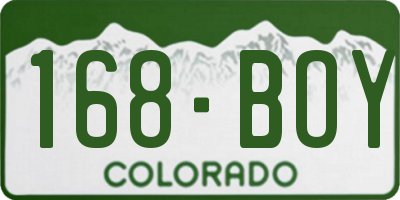 CO license plate 168BOY