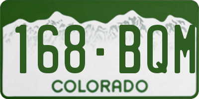 CO license plate 168BQM