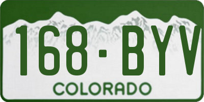CO license plate 168BYV