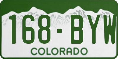 CO license plate 168BYW