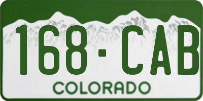 CO license plate 168CAB