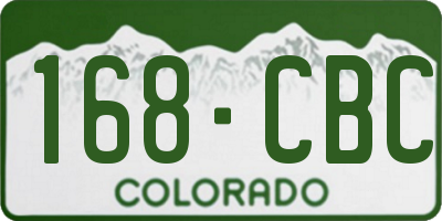 CO license plate 168CBC