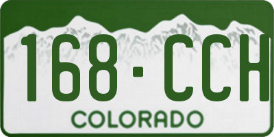 CO license plate 168CCH