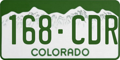 CO license plate 168CDR