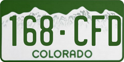 CO license plate 168CFD