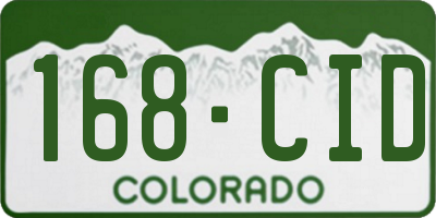 CO license plate 168CID