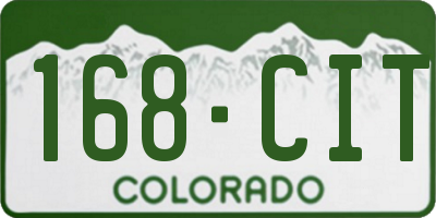 CO license plate 168CIT